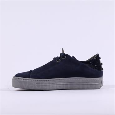 Paul Green Pearl Heel Bungee Trainer - Dark Navy Suede